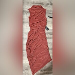 Express Sleeveless Rust Midi Dress